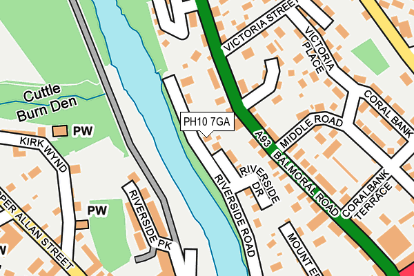 PH10 7GA map - OS OpenMap – Local (Ordnance Survey) PH10 7GA map - OS OpenMap – Local (Ordnance Survey)