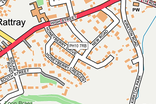 PH10 7RB map - OS OpenMap – Local (Ordnance Survey) PH10 7RB map - OS OpenMap – Local (Ordnance Survey)