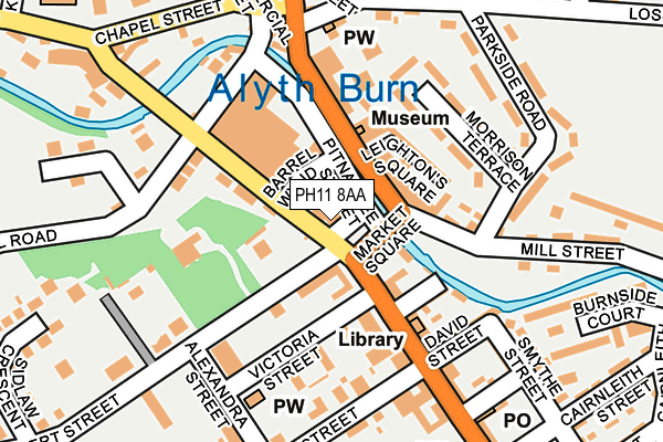 PH11 8AA map - OS OpenMap – Local (Ordnance Survey) PH11 8AA map - OS OpenMap – Local (Ordnance Survey)