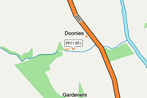 PH11 8PJ map - OS OpenMap – Local (Ordnance Survey) PH11 8PJ map - OS OpenMap – Local (Ordnance Survey)