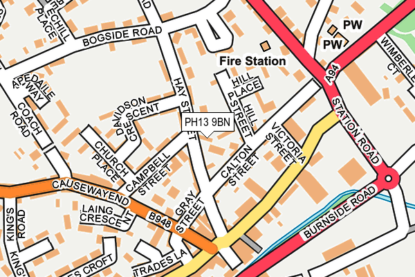 PH13 9BN map - OS OpenMap – Local (Ordnance Survey) PH13 9BN map - OS OpenMap – Local (Ordnance Survey)