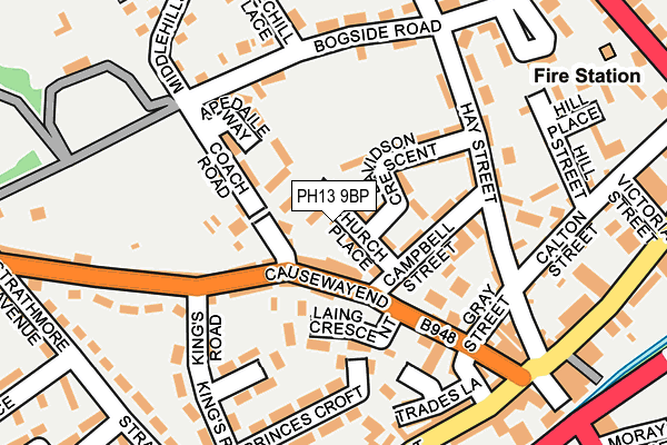 PH13 9BP map - OS OpenMap – Local (Ordnance Survey) PH13 9BP map - OS OpenMap – Local (Ordnance Survey)