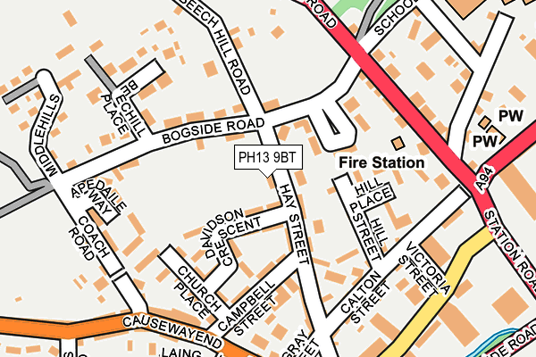 PH13 9BT map - OS OpenMap – Local (Ordnance Survey) PH13 9BT map - OS OpenMap – Local (Ordnance Survey)