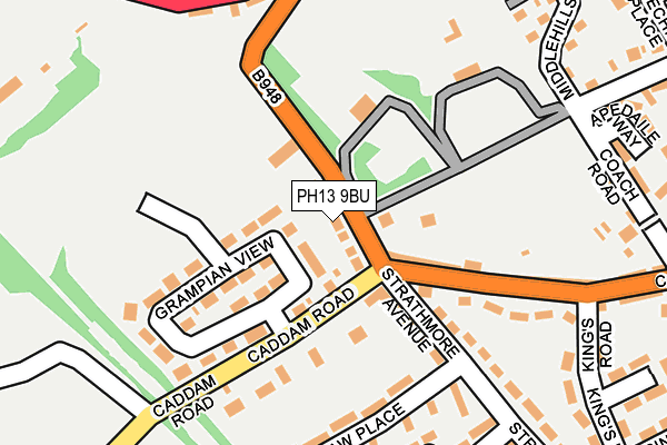 PH13 9BU map - OS OpenMap – Local (Ordnance Survey) PH13 9BU map - OS OpenMap – Local (Ordnance Survey)