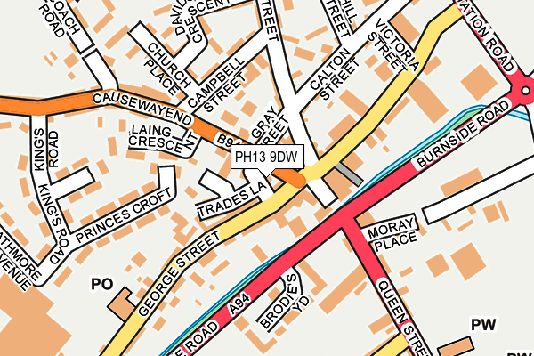 PH13 9DW map - OS OpenMap – Local (Ordnance Survey) PH13 9DW map - OS OpenMap – Local (Ordnance Survey)