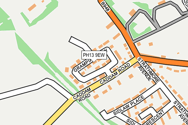 PH13 9EW map - OS OpenMap – Local (Ordnance Survey) PH13 9EW map - OS OpenMap – Local (Ordnance Survey)