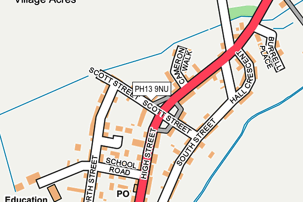 PH13 9NU map - OS OpenMap – Local (Ordnance Survey) PH13 9NU map - OS OpenMap – Local (Ordnance Survey)