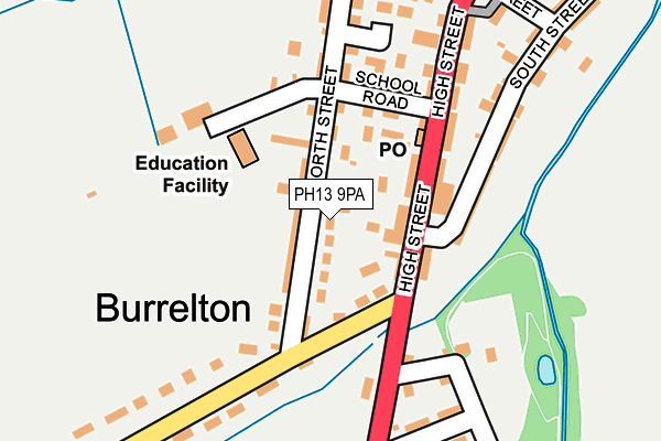 PH13 9PA map - OS OpenMap – Local (Ordnance Survey) PH13 9PA map - OS OpenMap – Local (Ordnance Survey)