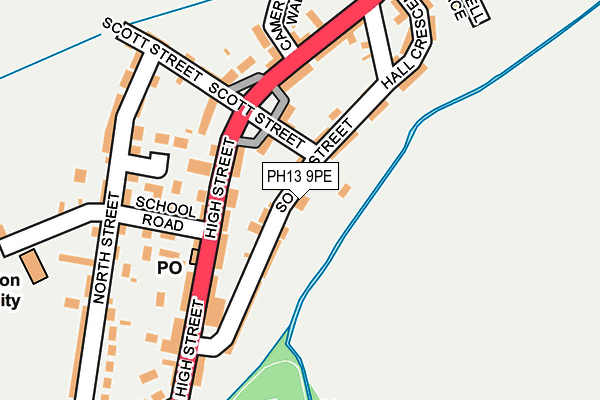 PH13 9PE map - OS OpenMap – Local (Ordnance Survey) PH13 9PE map - OS OpenMap – Local (Ordnance Survey)
