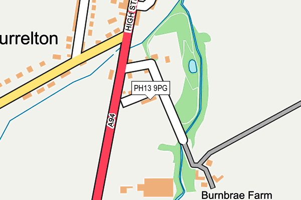 PH13 9PG map - OS OpenMap – Local (Ordnance Survey) PH13 9PG map - OS OpenMap – Local (Ordnance Survey)