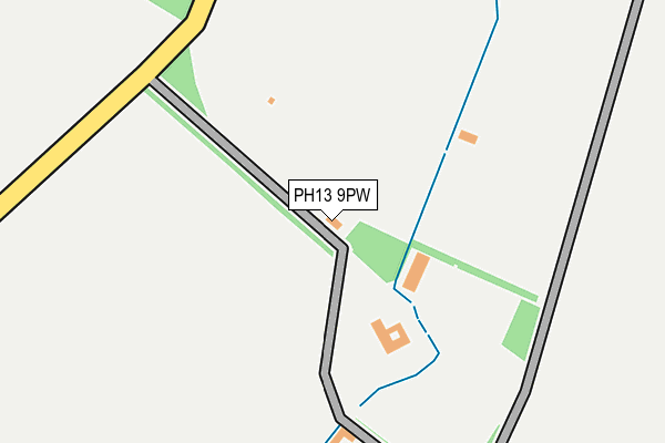PH13 9PW map - OS OpenMap – Local (Ordnance Survey) PH13 9PW map - OS OpenMap – Local (Ordnance Survey)