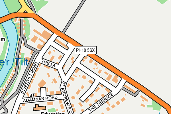 PH18 5SX map - OS OpenMap – Local (Ordnance Survey) PH18 5SX map - OS OpenMap – Local (Ordnance Survey)