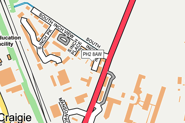 PH2 8AW map - OS OpenMap – Local (Ordnance Survey)