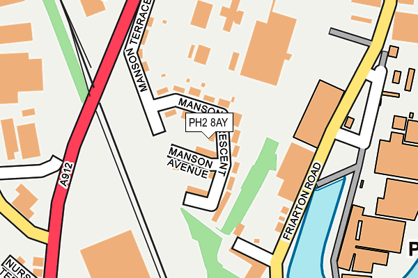 PH2 8AY map - OS OpenMap – Local (Ordnance Survey) PH2 8AY map - OS OpenMap – Local (Ordnance Survey)