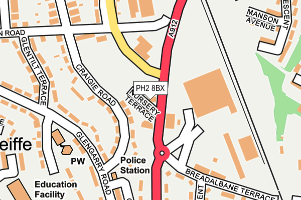 PH2 8BX map - OS OpenMap – Local (Ordnance Survey) PH2 8BX map - OS OpenMap – Local (Ordnance Survey)