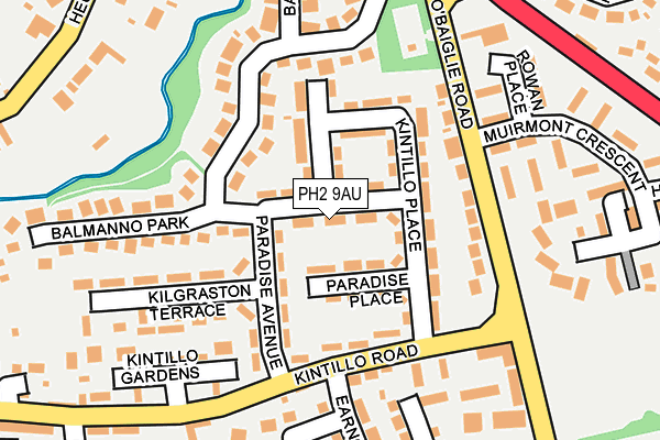 PH2 9AU map - OS OpenMap – Local (Ordnance Survey) PH2 9AU map - OS OpenMap – Local (Ordnance Survey)