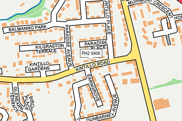 PH2 9AW map - OS OpenMap – Local (Ordnance Survey) PH2 9AW map - OS OpenMap – Local (Ordnance Survey)