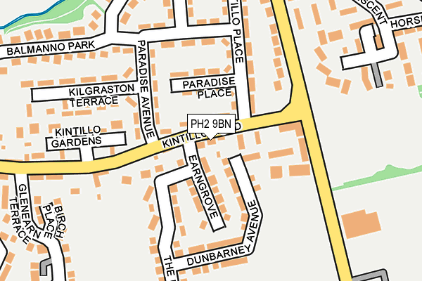PH2 9BN map - OS OpenMap – Local (Ordnance Survey) PH2 9BN map - OS OpenMap – Local (Ordnance Survey)