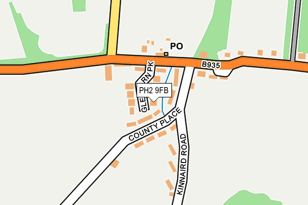 PH2 9FB map - OS OpenMap – Local (Ordnance Survey) PH2 9FB map - OS OpenMap – Local (Ordnance Survey)