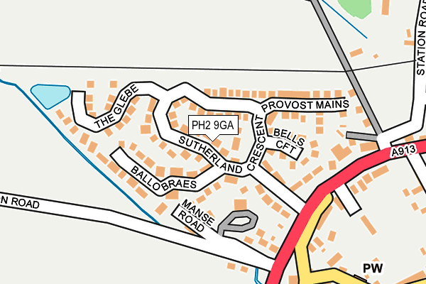 PH2 9GA map - OS OpenMap – Local (Ordnance Survey) PH2 9GA map - OS OpenMap – Local (Ordnance Survey)