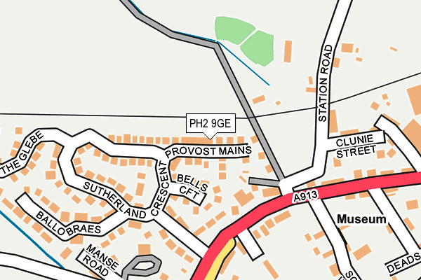 PH2 9GE map - OS OpenMap – Local (Ordnance Survey) PH2 9GE map - OS OpenMap – Local (Ordnance Survey)