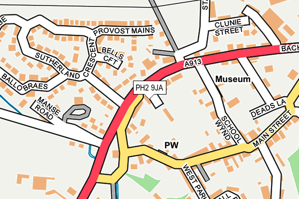 PH2 9JA map - OS OpenMap – Local (Ordnance Survey) PH2 9JA map - OS OpenMap – Local (Ordnance Survey)