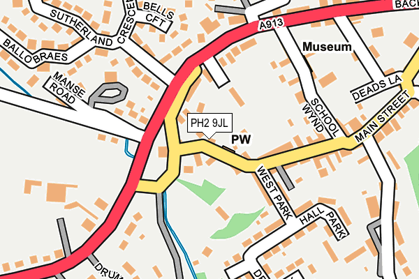 PH2 9JL map - OS OpenMap – Local (Ordnance Survey) PH2 9JL map - OS OpenMap – Local (Ordnance Survey)