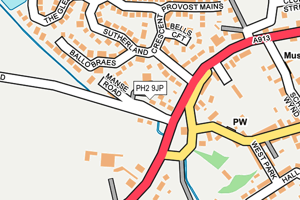 PH2 9JP map - OS OpenMap – Local (Ordnance Survey) PH2 9JP map - OS OpenMap – Local (Ordnance Survey)