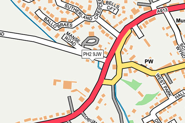 PH2 9JW map - OS OpenMap – Local (Ordnance Survey) PH2 9JW map - OS OpenMap – Local (Ordnance Survey)