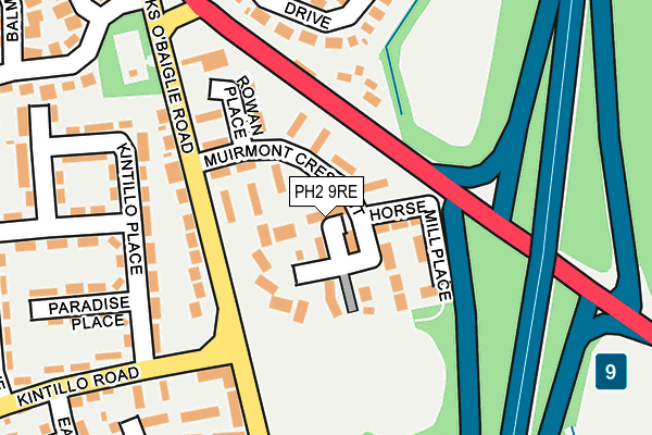PH2 9RE map - OS OpenMap – Local (Ordnance Survey) PH2 9RE map - OS OpenMap – Local (Ordnance Survey)