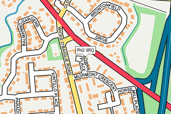 PH2 9RQ map - OS OpenMap – Local (Ordnance Survey) PH2 9RQ map - OS OpenMap – Local (Ordnance Survey)