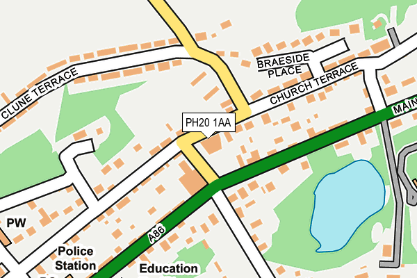 PH20 1AA map - OS OpenMap – Local (Ordnance Survey) PH20 1AA map - OS OpenMap – Local (Ordnance Survey)