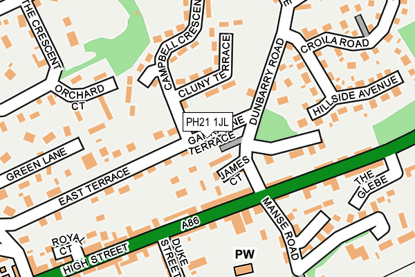 PH21 1JL map - OS OpenMap – Local (Ordnance Survey) PH21 1JL map - OS OpenMap – Local (Ordnance Survey)