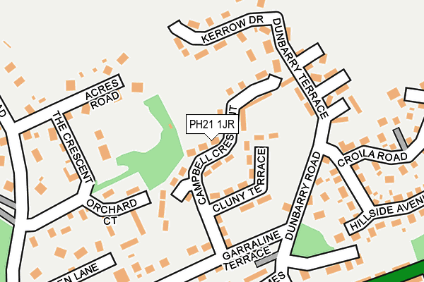 PH21 1JR map - OS OpenMap – Local (Ordnance Survey) PH21 1JR map - OS OpenMap – Local (Ordnance Survey)