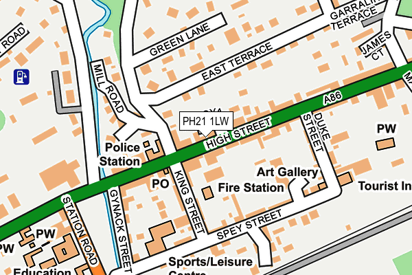 PH21 1LW map - OS OpenMap – Local (Ordnance Survey)
