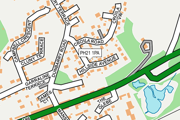 PH21 1PA map - OS OpenMap – Local (Ordnance Survey) PH21 1PA map - OS OpenMap – Local (Ordnance Survey)