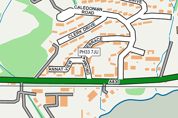 PH33 7JU map - OS OpenMap – Local (Ordnance Survey) PH33 7JU map - OS OpenMap – Local (Ordnance Survey)