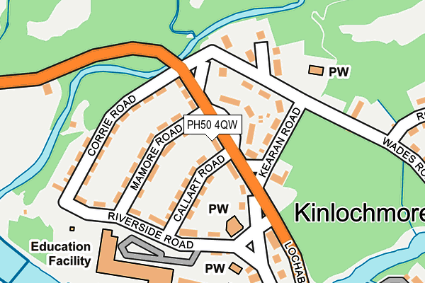 PH50 4QW map - OS OpenMap – Local (Ordnance Survey) PH50 4QW map - OS OpenMap – Local (Ordnance Survey)