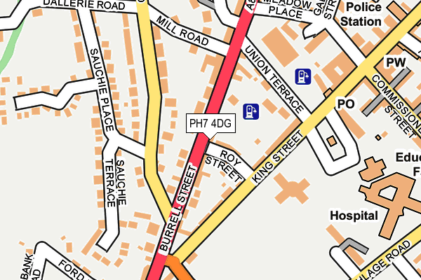 PH7 4DG map - OS OpenMap – Local (Ordnance Survey) PH7 4DG map - OS OpenMap – Local (Ordnance Survey)