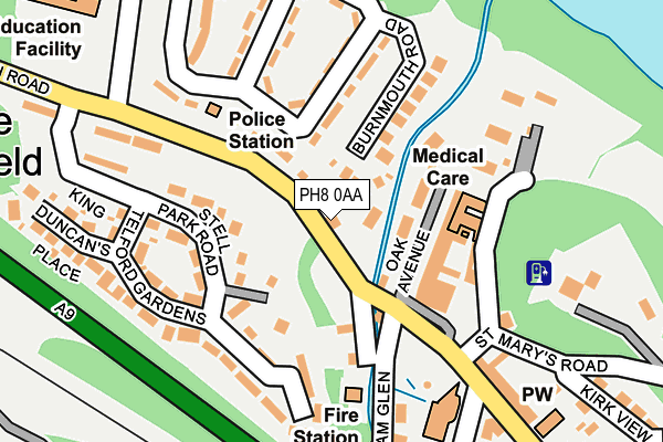 PH8 0AA map - OS OpenMap – Local (Ordnance Survey) PH8 0AA map - OS OpenMap – Local (Ordnance Survey)