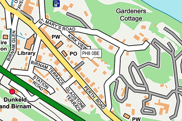 PH8 0BE map - OS OpenMap – Local (Ordnance Survey) PH8 0BE map - OS OpenMap – Local (Ordnance Survey)