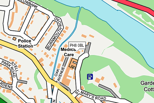 PH8 0BL map - OS OpenMap – Local (Ordnance Survey) PH8 0BL map - OS OpenMap – Local (Ordnance Survey)