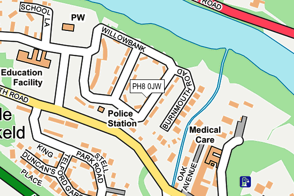 PH8 0JW map - OS OpenMap – Local (Ordnance Survey) PH8 0JW map - OS OpenMap – Local (Ordnance Survey)