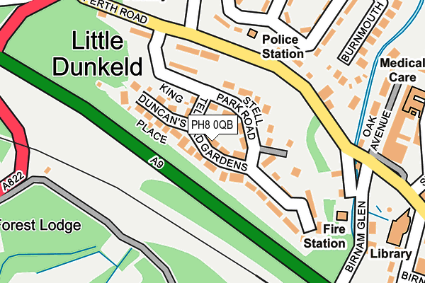 PH8 0QB map - OS OpenMap – Local (Ordnance Survey) PH8 0QB map - OS OpenMap – Local (Ordnance Survey)