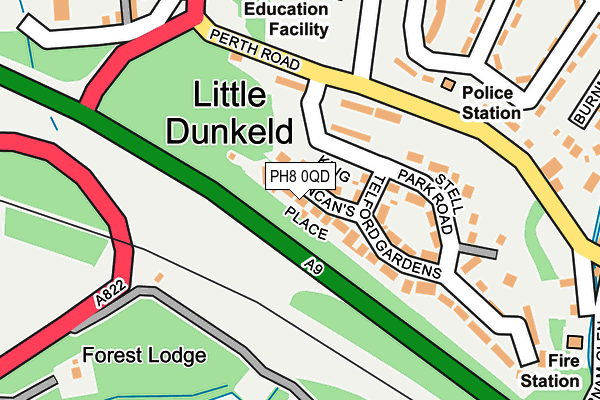 PH8 0QD map - OS OpenMap – Local (Ordnance Survey) PH8 0QD map - OS OpenMap – Local (Ordnance Survey)