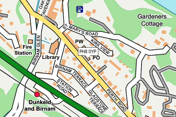 PH8 0YP map - OS OpenMap – Local (Ordnance Survey) PH8 0YP map - OS OpenMap – Local (Ordnance Survey)