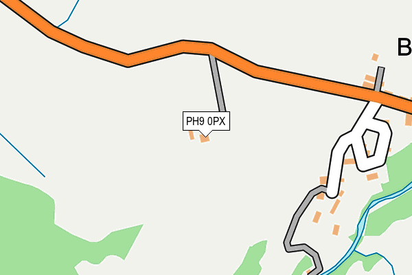 PH9 0PX map - OS OpenMap – Local (Ordnance Survey) PH9 0PX map - OS OpenMap – Local (Ordnance Survey)