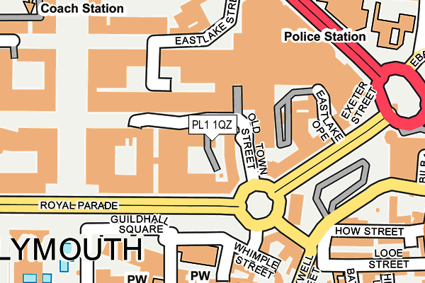 PL1 1QZ map - OS OpenMap – Local (Ordnance Survey) PL1 1QZ map - OS OpenMap – Local (Ordnance Survey)