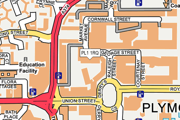 PL1 1RQ map - OS OpenMap – Local (Ordnance Survey) PL1 1RQ map - OS OpenMap – Local (Ordnance Survey)