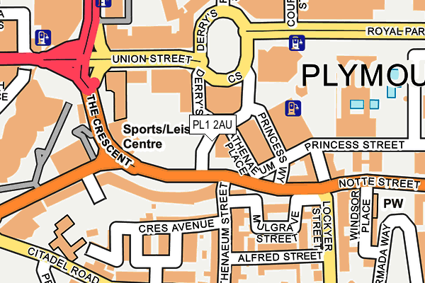 PL1 2AU map - OS OpenMap – Local (Ordnance Survey) PL1 2AU map - OS OpenMap – Local (Ordnance Survey)